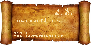 Lieberman Móric névjegykártya